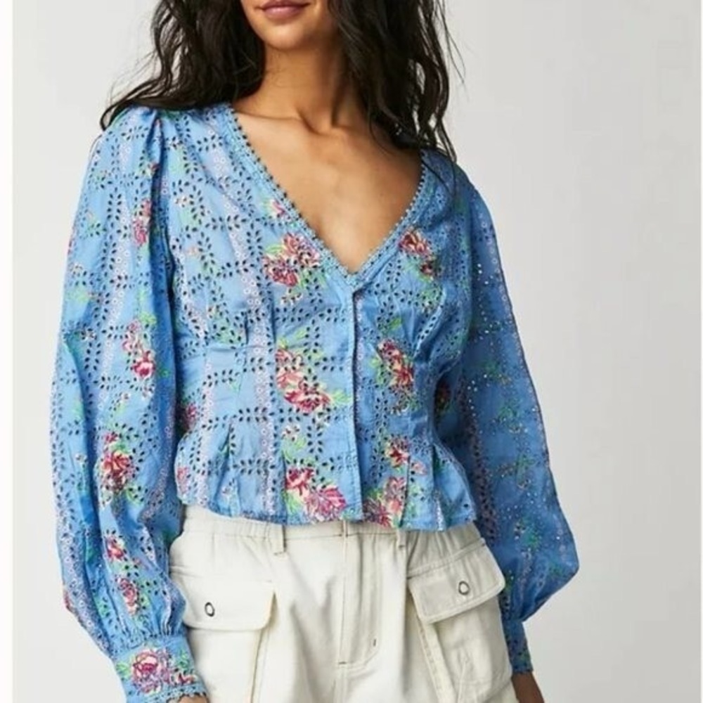 Free People Blossom Eyelet Top • NWT